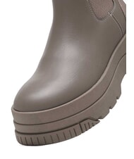 TOMMY HILFIGER TH JEANS  Bottines hautes en cuir gris - Chaussures Femme - 3