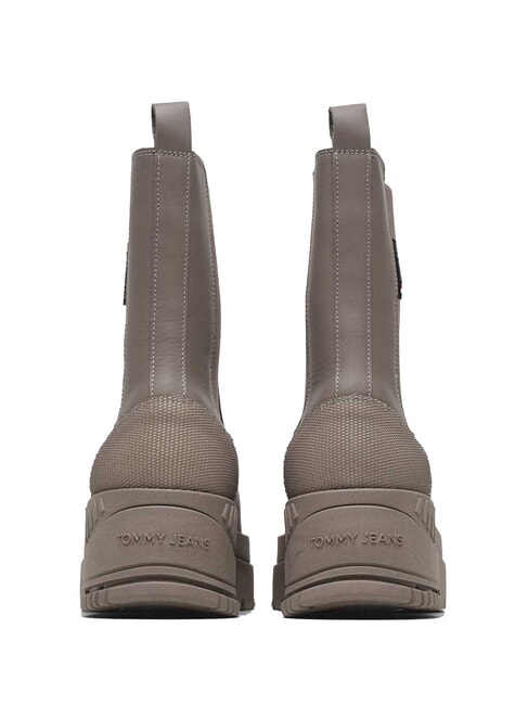 TH JEANS  Bottines hautes en cuir gris - Chaussures Femme