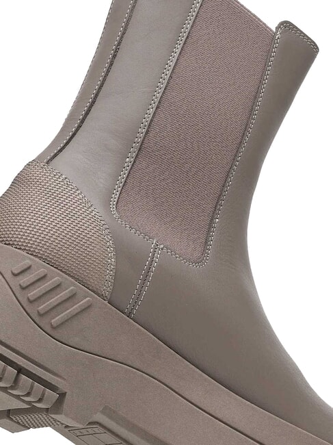 TH JEANS  Bottines hautes en cuir gris - Chaussures Femme
