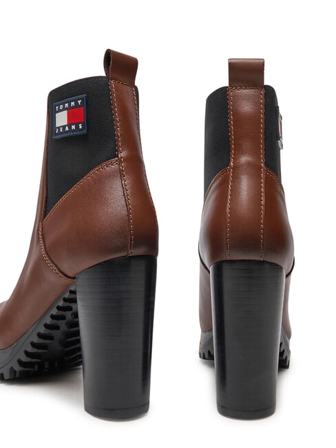 TJW NEW ESS HIGH HEEL Bottines en cuir &agrave; talons carr&eacute;s brun - Chaussures Femme