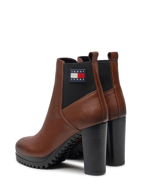 TJW NEW ESS HIGH HEEL Bottines en cuir &agrave; talons carr&eacute;s brun - Chaussures Femme