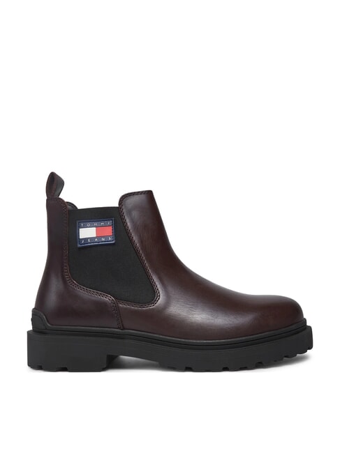 TOMMY JEANS CHELSEA LEATHER  Bottines en cuir brun - Chaussures Homme