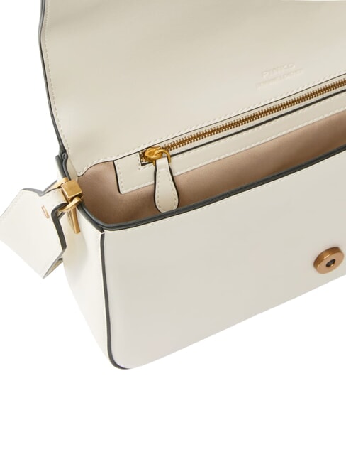 LOVE ONE CLASSIC SLOUCHY Sac &agrave; bandouli&egrave;re en cuir blanc de soie-or antique - Sacs pour Femme