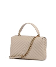 PINKO CLASSIC LADY LOVE BAG sac &agrave; chevrons beige-gris fum&eacute;-or antique - Sacs pour Femme - 2