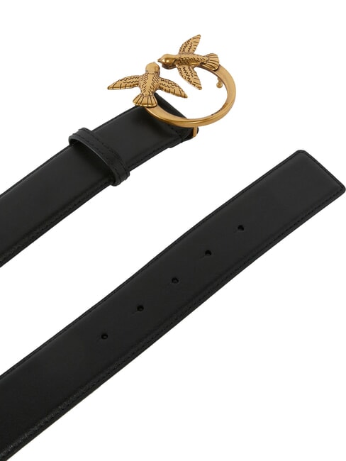 LOVE BERRY ceinture en cuir noir-or antique - Ceintures
