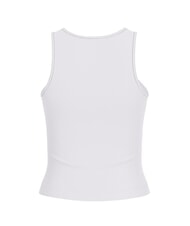 GUESS NEW SL ROUND GUENDALINA D&eacute;bardeur &agrave; logo strass&eacute; 4G blanc pur - T-shirt - 5