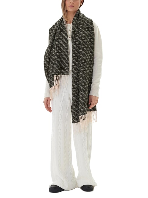 4G LOGO &Eacute;charpe &agrave; franges NOIR - &Eacute;charpes