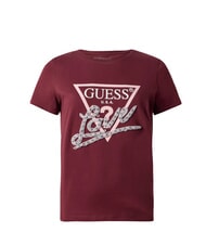 GUESS PEARLS LOVE TRIANGLE T-shirt avec imprim&eacute; et applications rouge noir - T-shirt - 4