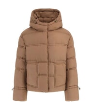 GUESS NEW DAISY Doudoune &agrave; capuche taupe d&eacute;lav&eacute; multi - Doudounes femme - 5