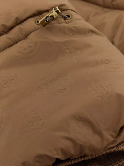 NEW DAISY Doudoune &agrave; capuche taupe d&eacute;lav&eacute; multi - Doudounes femme