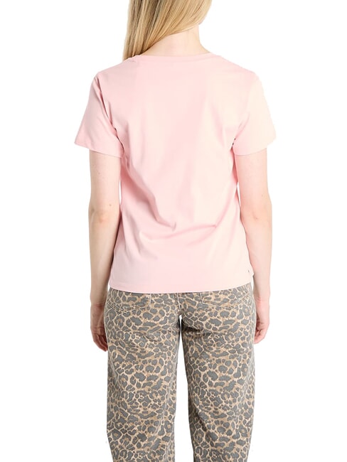 SS CN KRYSTAL TRIANGLE T-shirt &agrave; manches courtes avec clous et strass perle rose - T-shirt