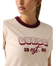GUESS COLLEGE T-shirt en coton pivoine p&ecirc;che - T-shirt - 3