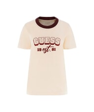 GUESS COLLEGE T-shirt en coton pivoine p&ecirc;che - T-shirt - 4