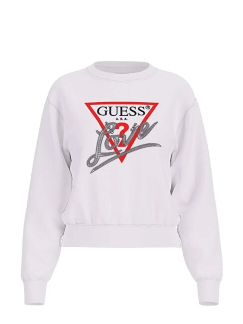 STUDDED LOVE Sweat-shirt ras du cou avec imprim&eacute; clout&eacute; blanc pur - Sweat-shirts pour femmes