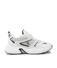 CALVIN KLEIN RETRO TENNIS Baskets en mesh et daim blanc - Chaussures Femme - 2