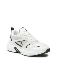 CALVIN KLEIN RETRO TENNIS Baskets en mesh et daim blanc - Chaussures Femme - 3