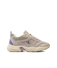 CALVIN KLEIN RETRO TENNIS Baskets en mesh et daim beige - Chaussures Femme - 2
