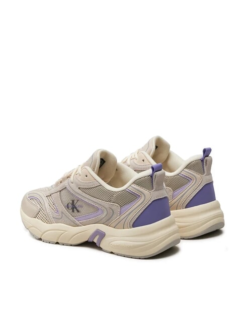 RETRO TENNIS Baskets en mesh et daim beige - Chaussures Femme