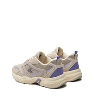 CALVIN KLEIN RETRO TENNIS Baskets en mesh et daim beige - Chaussures Femme - 4