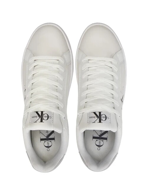 BOLD LOW LACE baskets compens&eacute;es en cuir blanc - Chaussures Femme