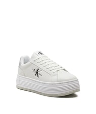CALVIN KLEIN BOLD LOW LACE baskets compens&eacute;es en cuir blanc - Chaussures Femme - 3