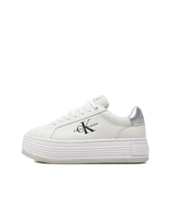 CALVIN KLEIN BOLD LOW LACE baskets compens&eacute;es en cuir blanc - Chaussures Femme - 4