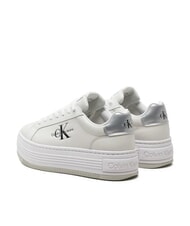 CALVIN KLEIN BOLD LOW LACE baskets compens&eacute;es en cuir blanc - Chaussures Femme - 6
