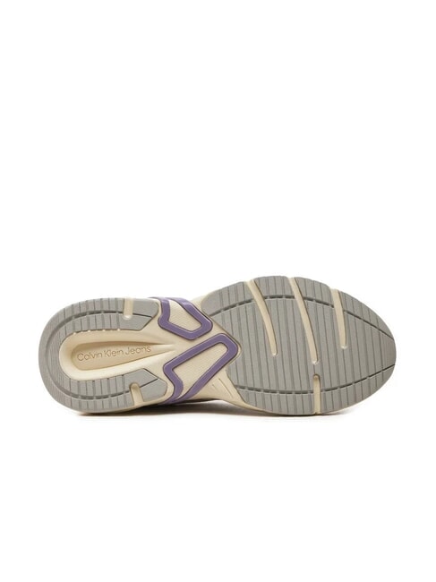 RETRO TENNIS Baskets en mesh et daim beige - Chaussures Femme