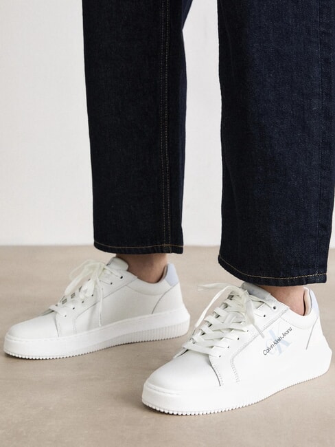 CK JEANS  Chunky Cupsole Baskets en cuir blanc - Chaussures Femme