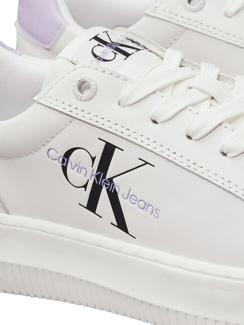 CK JEANS  Chunky Cupsole Baskets en cuir blanc - Chaussures Femme