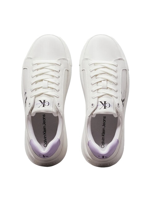 CK JEANS  Chunky Cupsole Baskets en cuir blanc - Chaussures Femme
