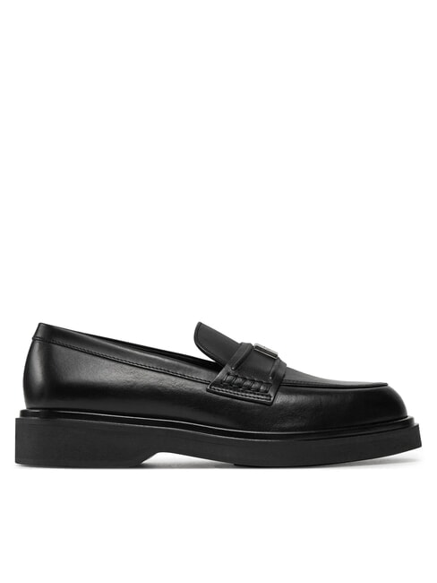 LOAFER W/HW LTH mocassin en cuir noir - Chaussures Femme