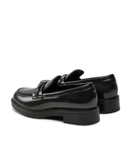 CALVIN KLEIN LOAFER BAR SAFF Mocassins en cuir avec empi&egrave;cement en cuir saffiano noir - Chaussures Femme - 5