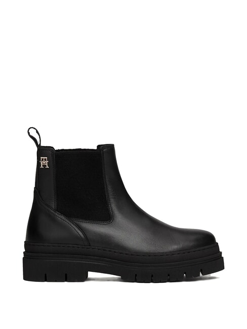 TH bottines Chelsea en cuir noir - Chaussures Femme