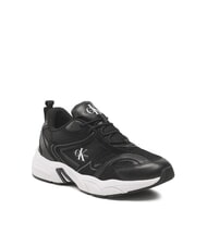 CALVIN KLEIN CK JEANS Retro Tennis Baskets en cuir noir - Chaussures Homme - 3