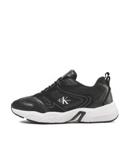 CALVIN KLEIN CK JEANS Retro Tennis Baskets en cuir noir - Chaussures Homme - 4