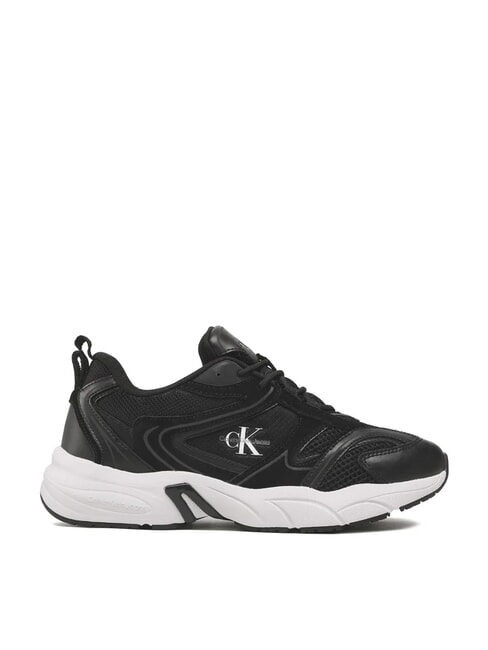 CK JEANS Retro Tennis Baskets en cuir noir - Chaussures Homme