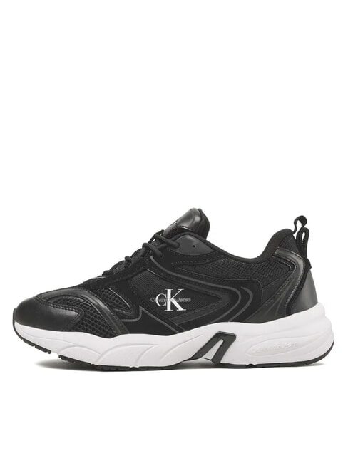 CK JEANS Retro Tennis Baskets en cuir noir - Chaussures Homme