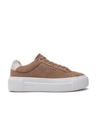 CALVIN KLEIN FLATFORM CUP LACE UP baskets en cuir su&eacute;d&eacute; brun - Chaussures Femme - 2