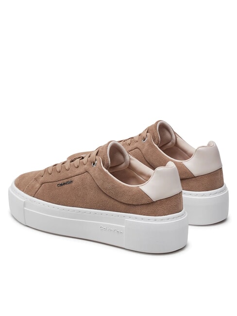 FLATFORM CUP LACE UP baskets en cuir su&eacute;d&eacute; brun - Chaussures Femme