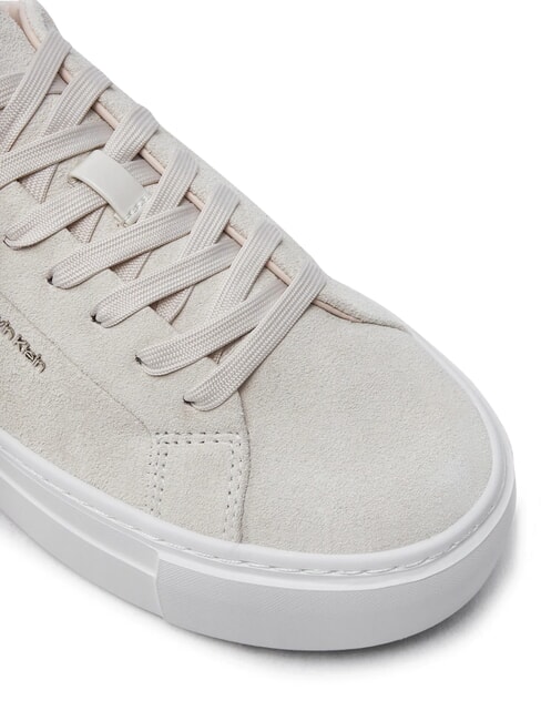 FLATFORM CUP LACE UP baskets en cuir su&eacute;d&eacute; beige - Chaussures Femme