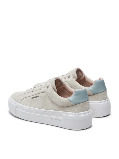 FLATFORM CUP LACE UP baskets en cuir su&eacute;d&eacute; beige - Chaussures Femme
