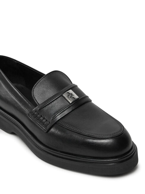 LOAFER W/HW LTH mocassin en cuir noir - Chaussures Femme