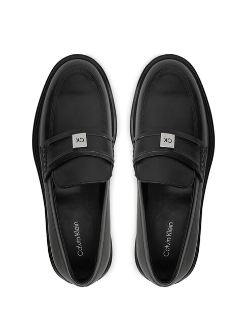 LOAFER W/HW LTH mocassin en cuir noir - Chaussures Femme