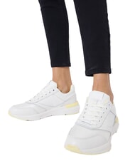CALVIN KLEIN EPI MONO MIX Baskets en cuir blanc - Chaussures Femme - 8