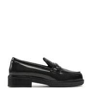 CALVIN KLEIN LOAFER BAR SAFF Mocassins en cuir avec empi&egrave;cement en cuir saffiano - Chaussures Femme