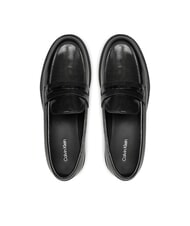 CALVIN KLEIN LOAFER BAR SAFF Mocassins en cuir avec empi&egrave;cement en cuir saffiano noir - Chaussures Femme - 3