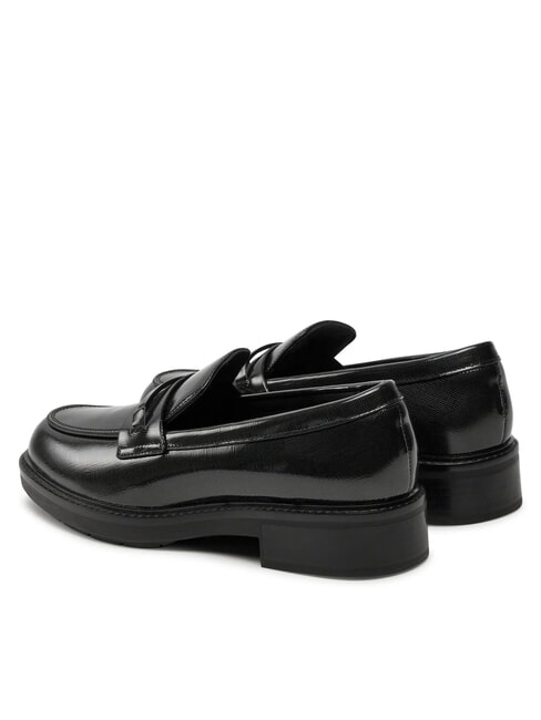 LOAFER BAR SAFF Mocassins en cuir avec empi&egrave;cement en cuir saffiano noir - Chaussures Femme