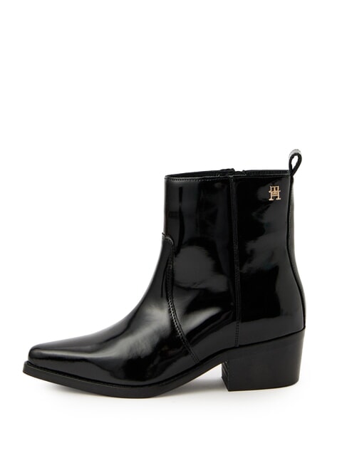 TH COWBOY Bottes texanes en cuir brillant noir - Chaussures Femme