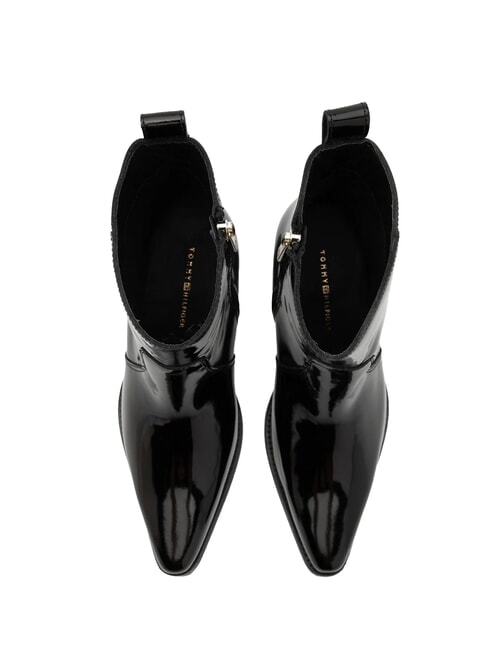 TH COWBOY Bottes texanes en cuir brillant noir - Chaussures Femme